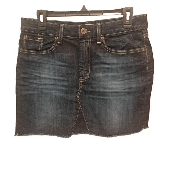 GAP Dresses & Skirts - Gap Womens Dark Wash Denim Skirt 5 Pocket Distressed Finish Size 10/30